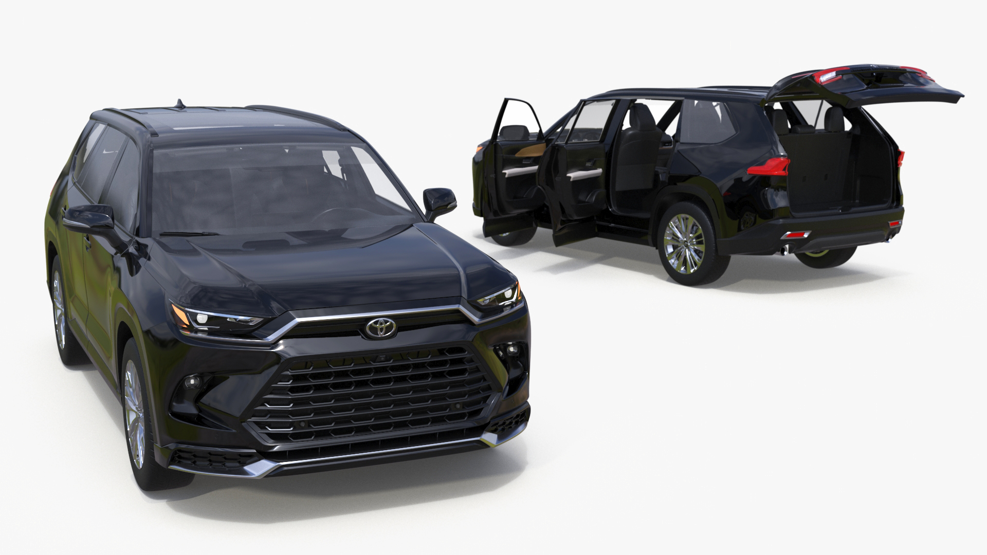 3D model Toyota Grand Highlander 2024 Black Simplified