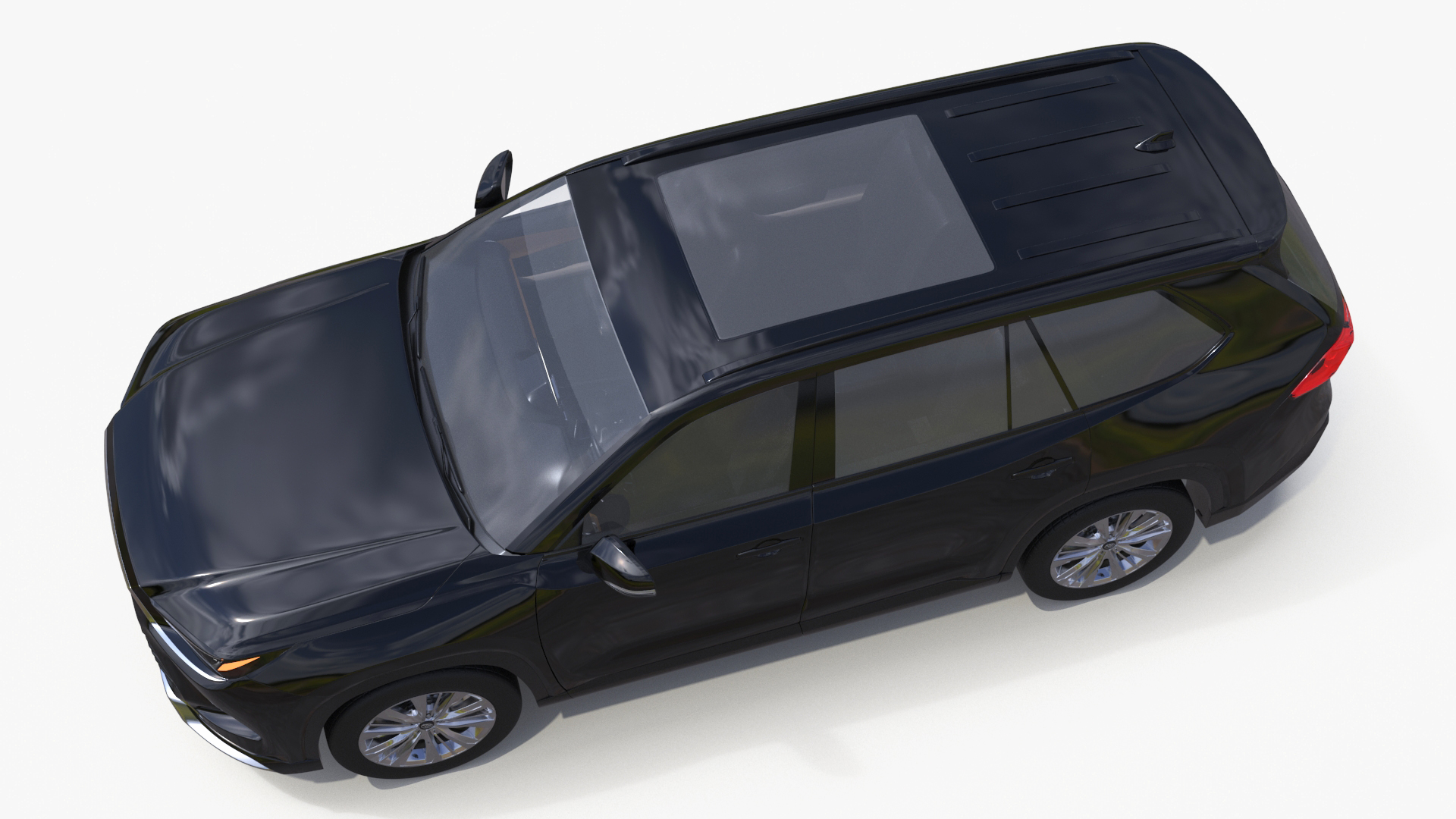 3D model Toyota Grand Highlander 2024 Black Simplified