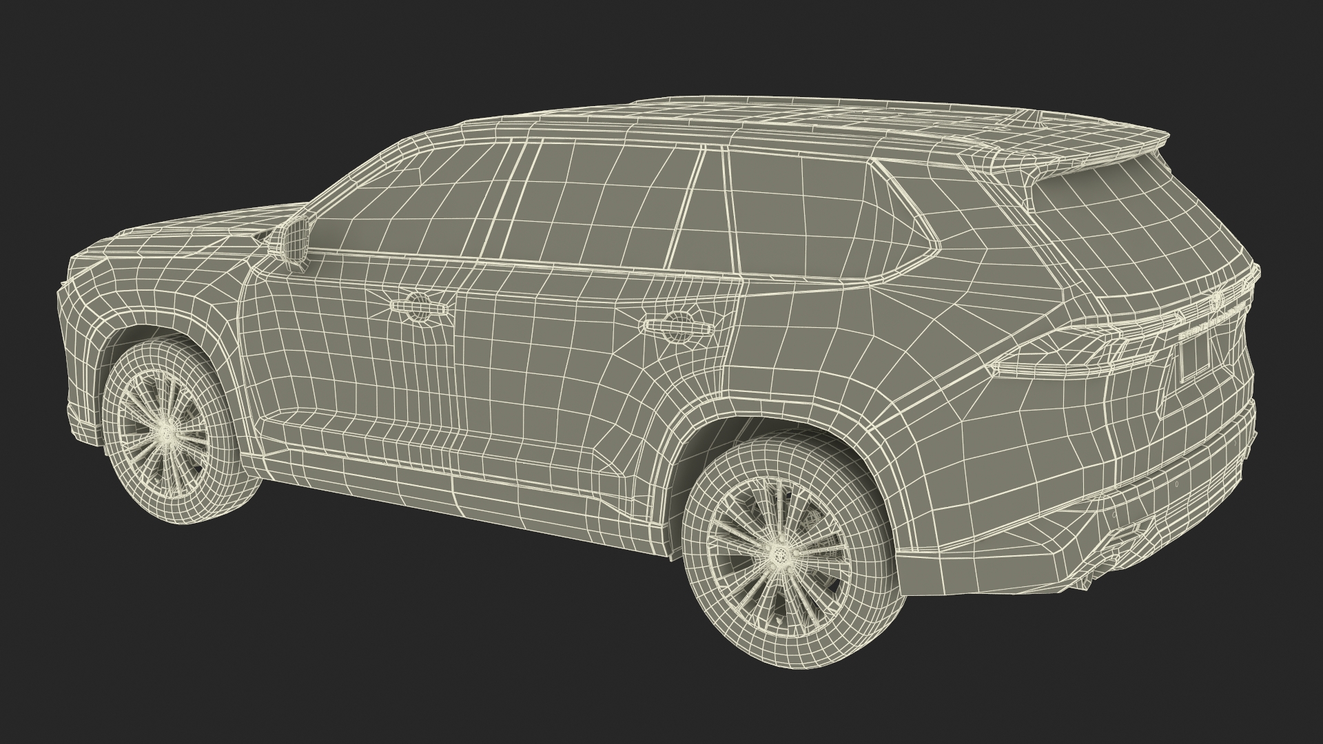 3D model Toyota Grand Highlander 2024 Black Simplified