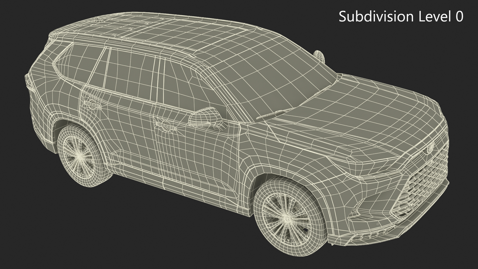 3D model Toyota Grand Highlander 2024 Black Simplified