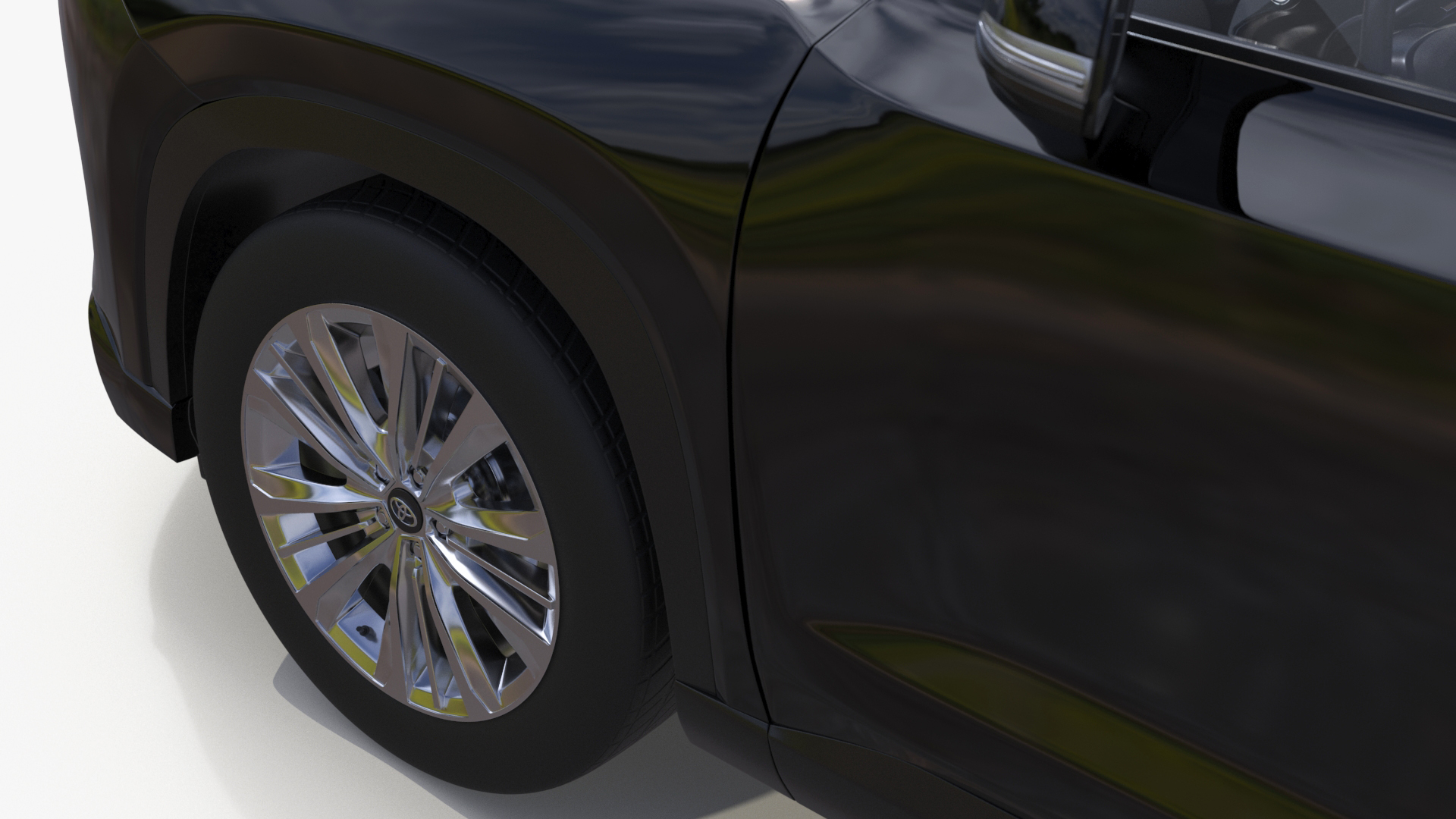 3D model Toyota Grand Highlander 2024 Black Simplified