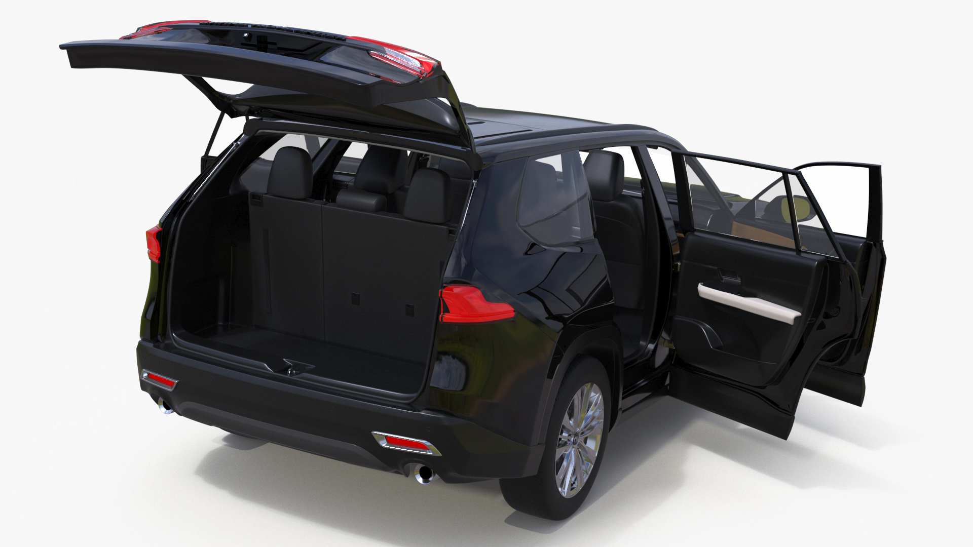 3D model Toyota Grand Highlander 2024 Black Simplified