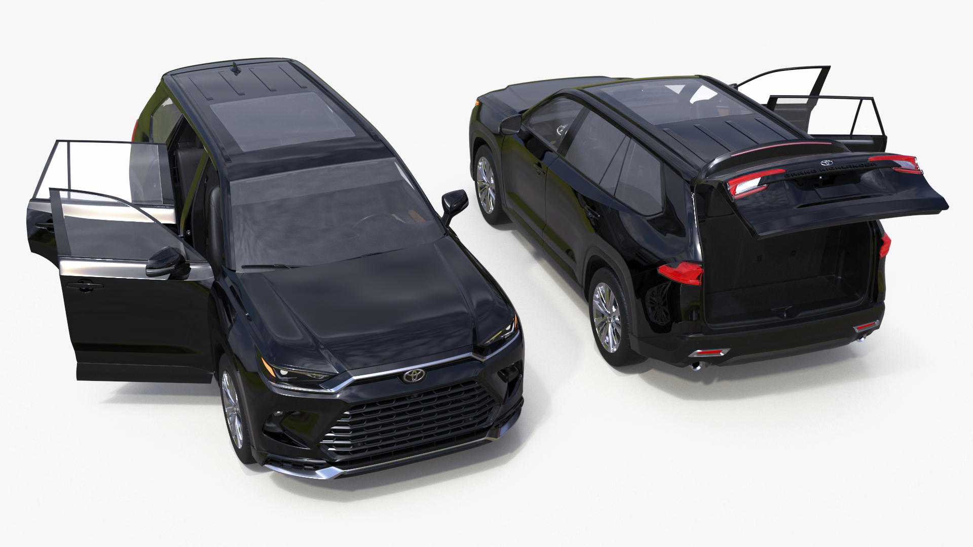 3D model Toyota Grand Highlander 2024 Black Simplified