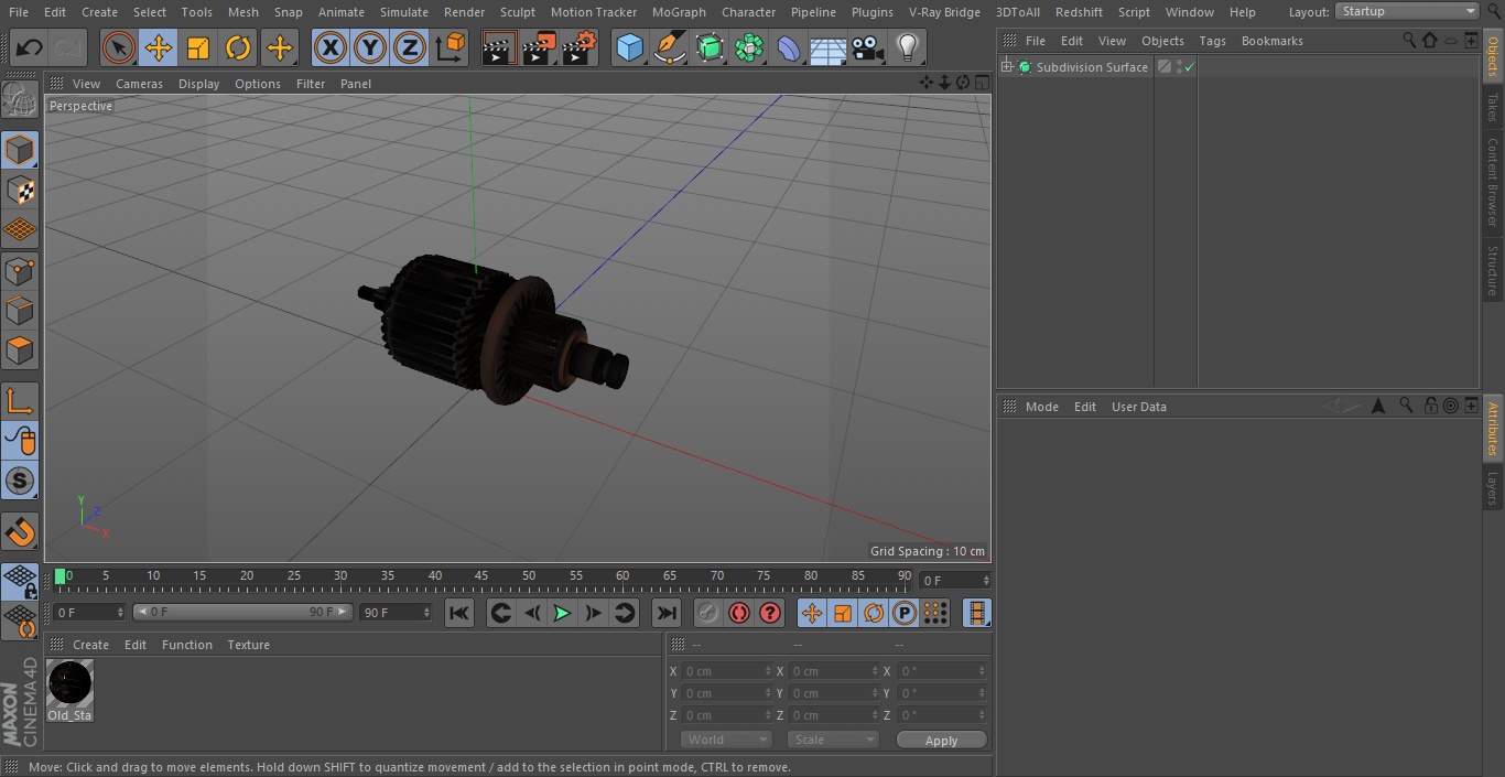 Old Starter Rotor 3D