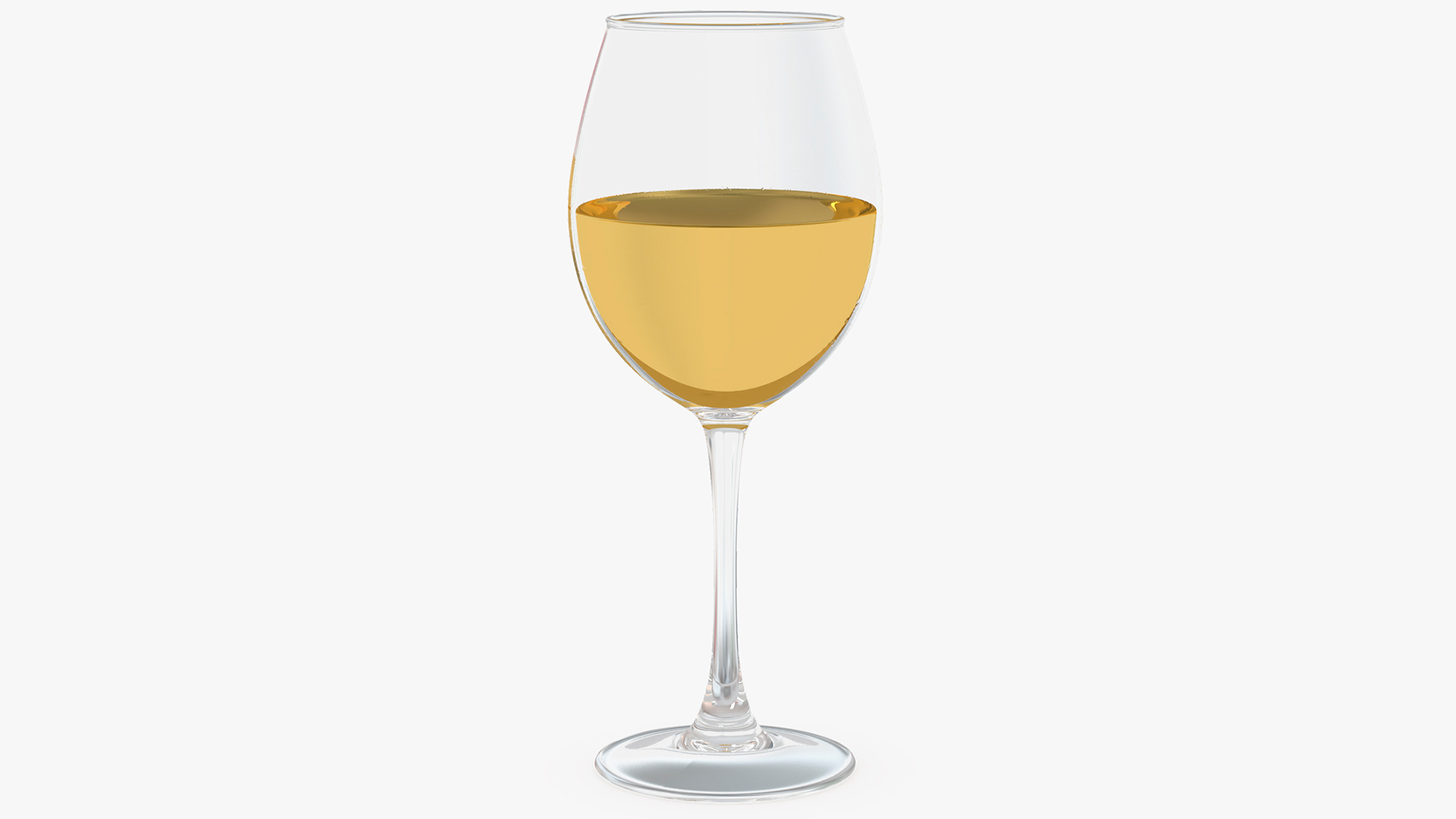 3D Full Filled White Wine Glass model