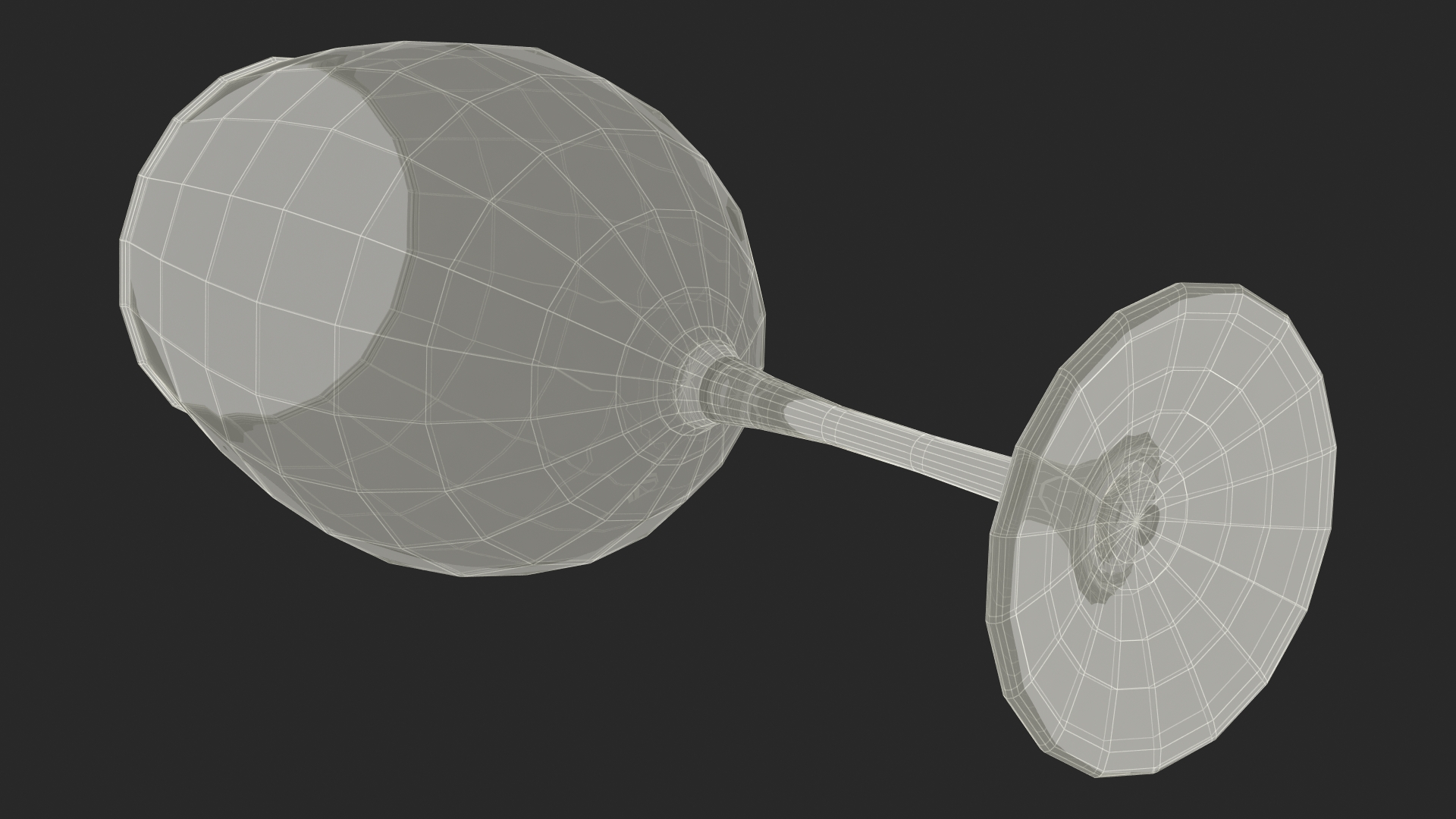 3D Full Filled White Wine Glass model