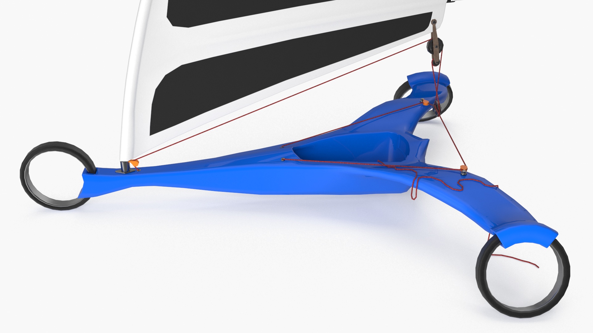 Modern Land Sand Yacht Blue Rigged 3D model