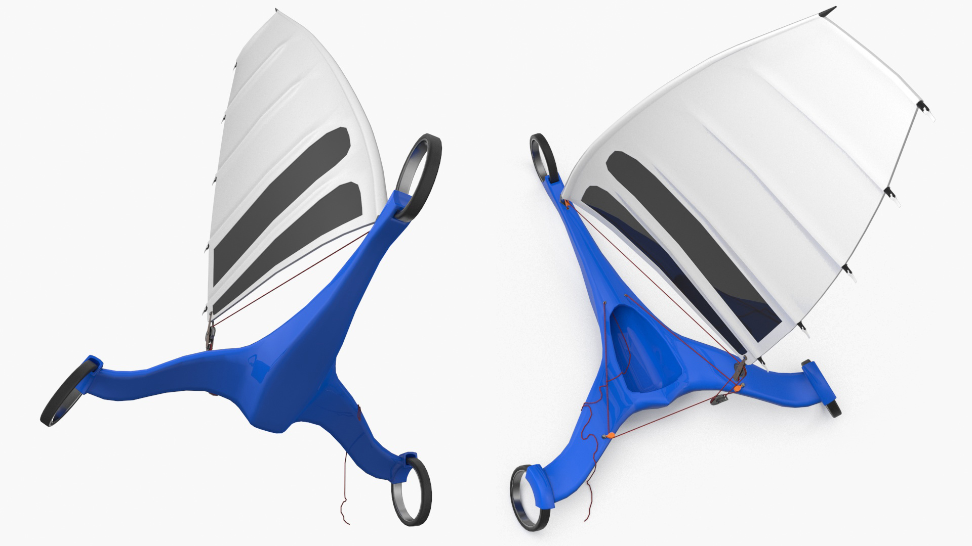Modern Land Sand Yacht Blue Rigged 3D model