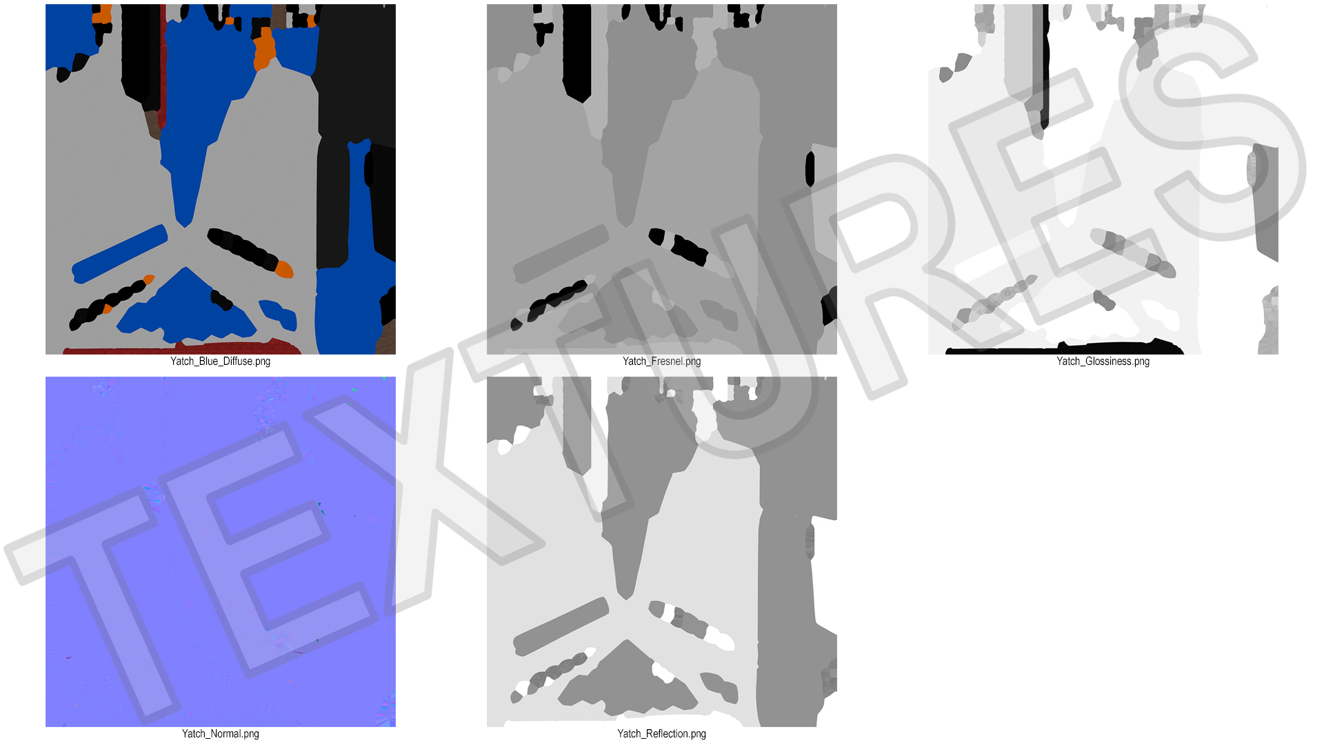 Modern Land Sand Yacht Blue Rigged 3D model