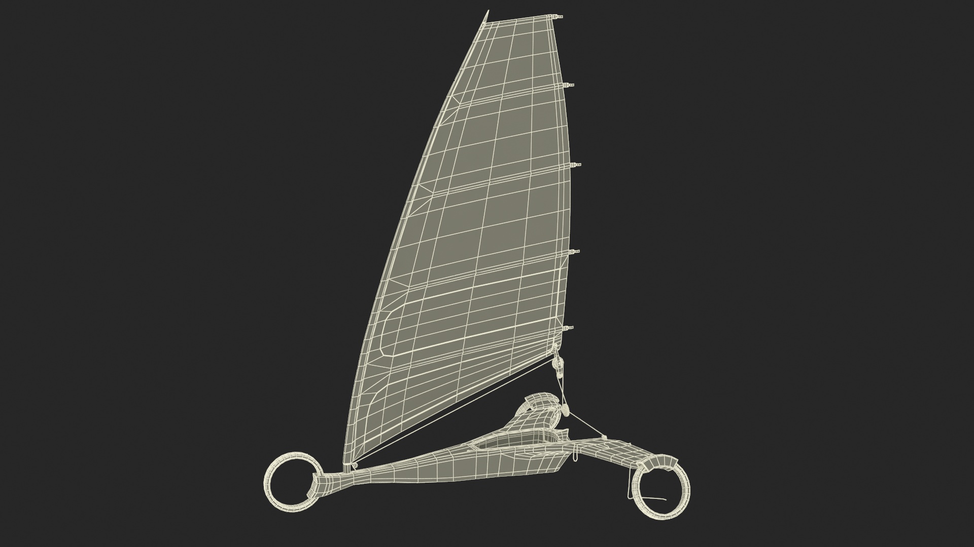 Modern Land Sand Yacht Blue Rigged 3D model