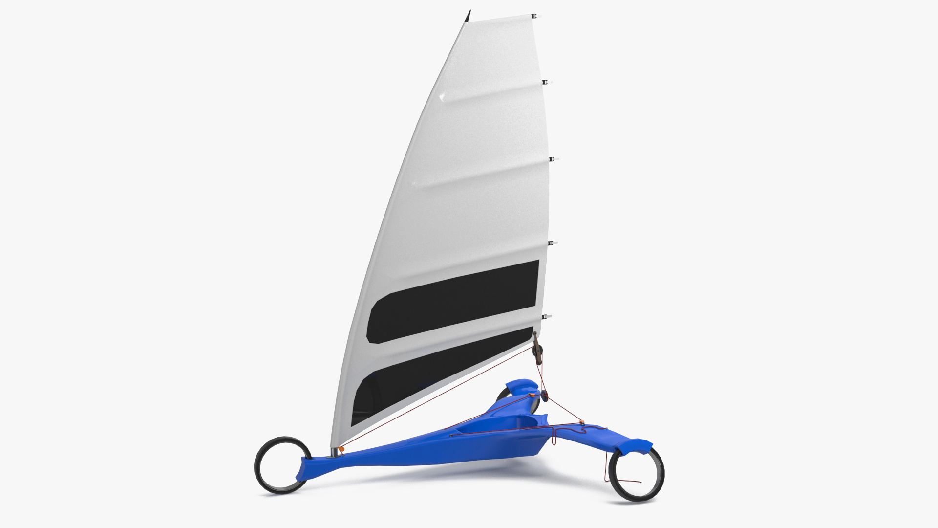 Modern Land Sand Yacht Blue Rigged 3D model