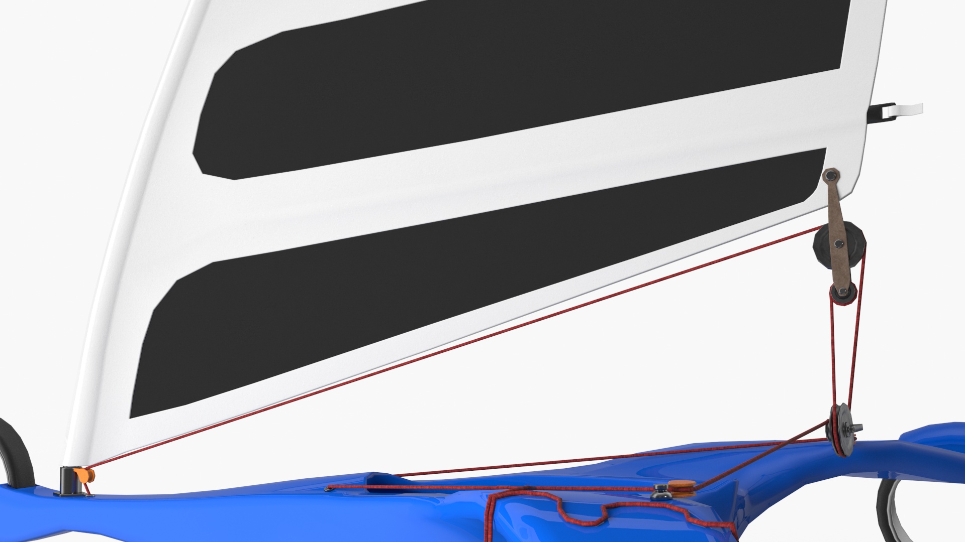 Modern Land Sand Yacht Blue Rigged 3D model