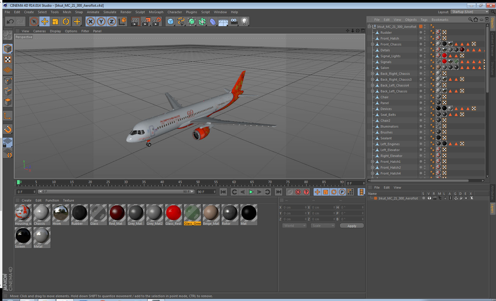 Irkut MC 21 300 Aeroflot 3D model