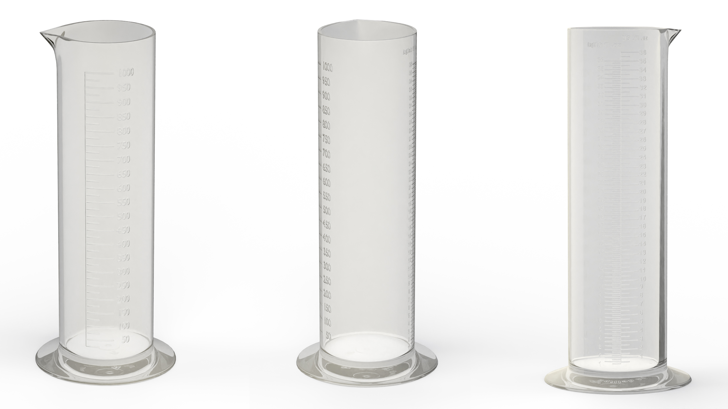 Lab Graduated Cylinder Flask Empty 3D model
