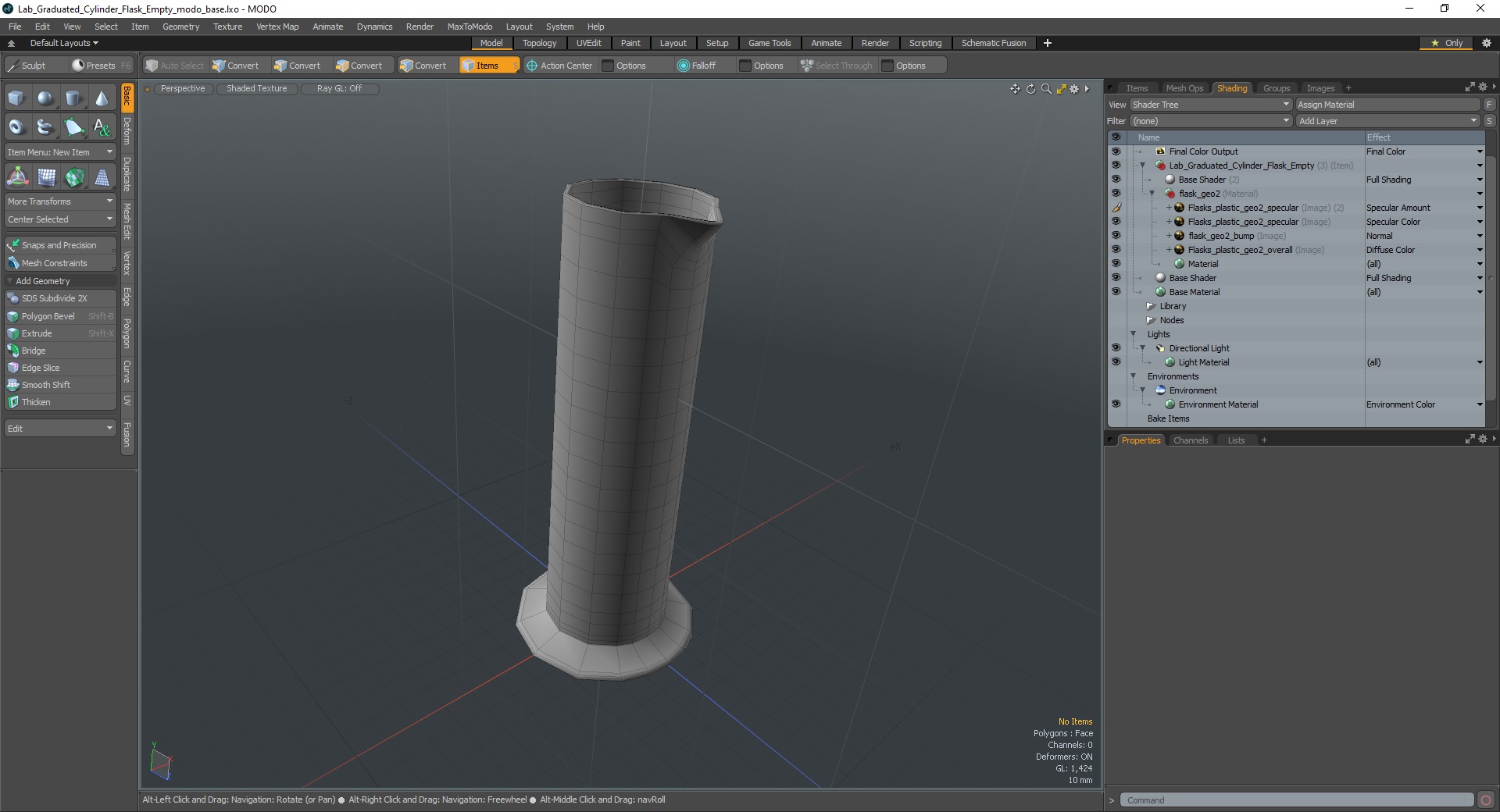 Lab Graduated Cylinder Flask Empty 3D model