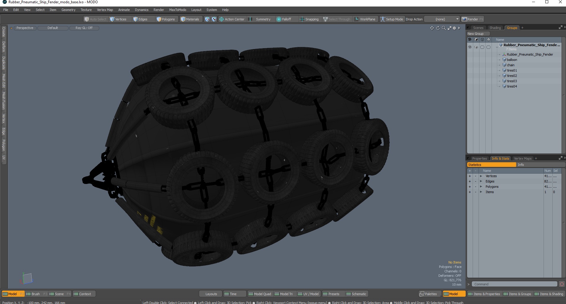 3D Rubber Pneumatic Ship Fender model