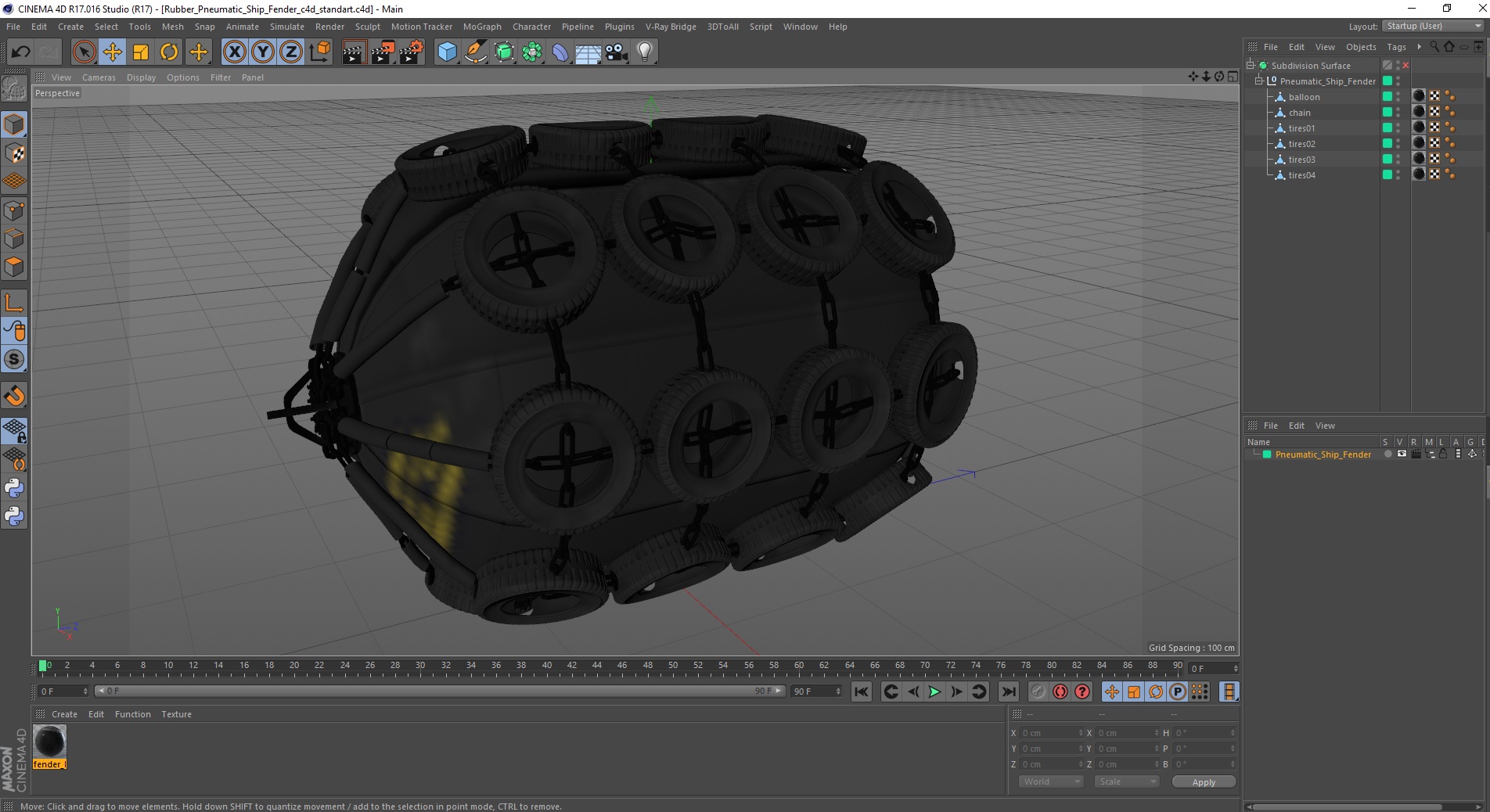 3D Rubber Pneumatic Ship Fender model