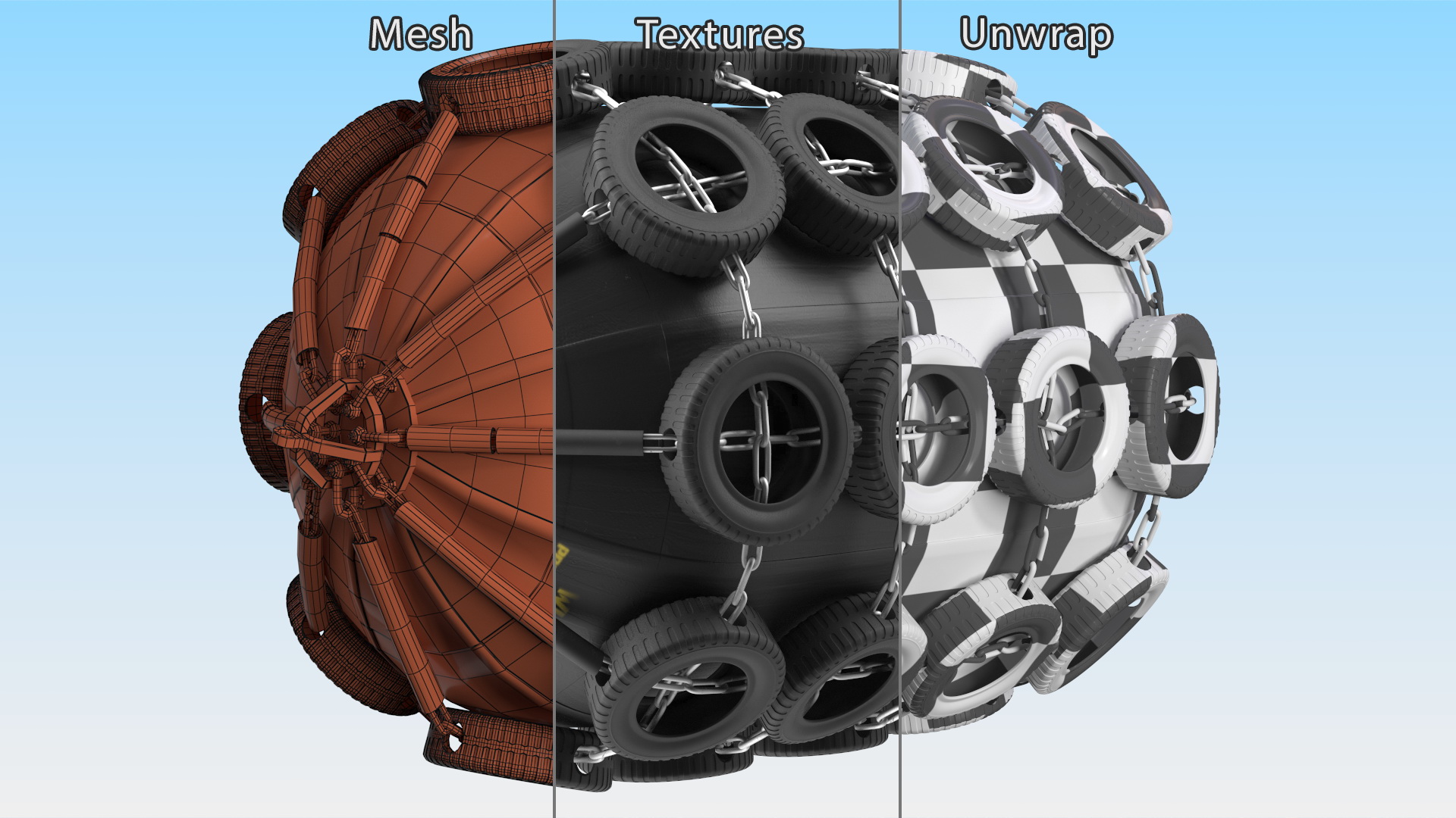 3D Rubber Pneumatic Ship Fender model