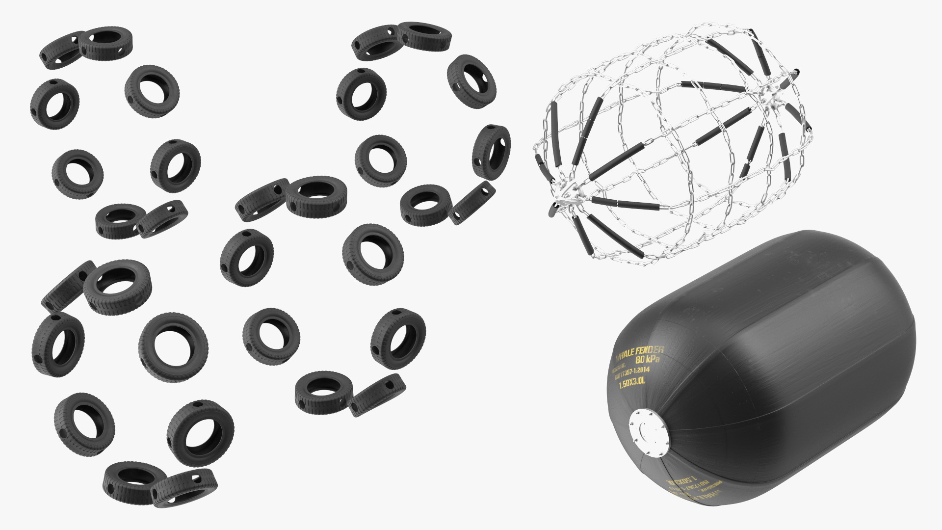 3D Rubber Pneumatic Ship Fender model