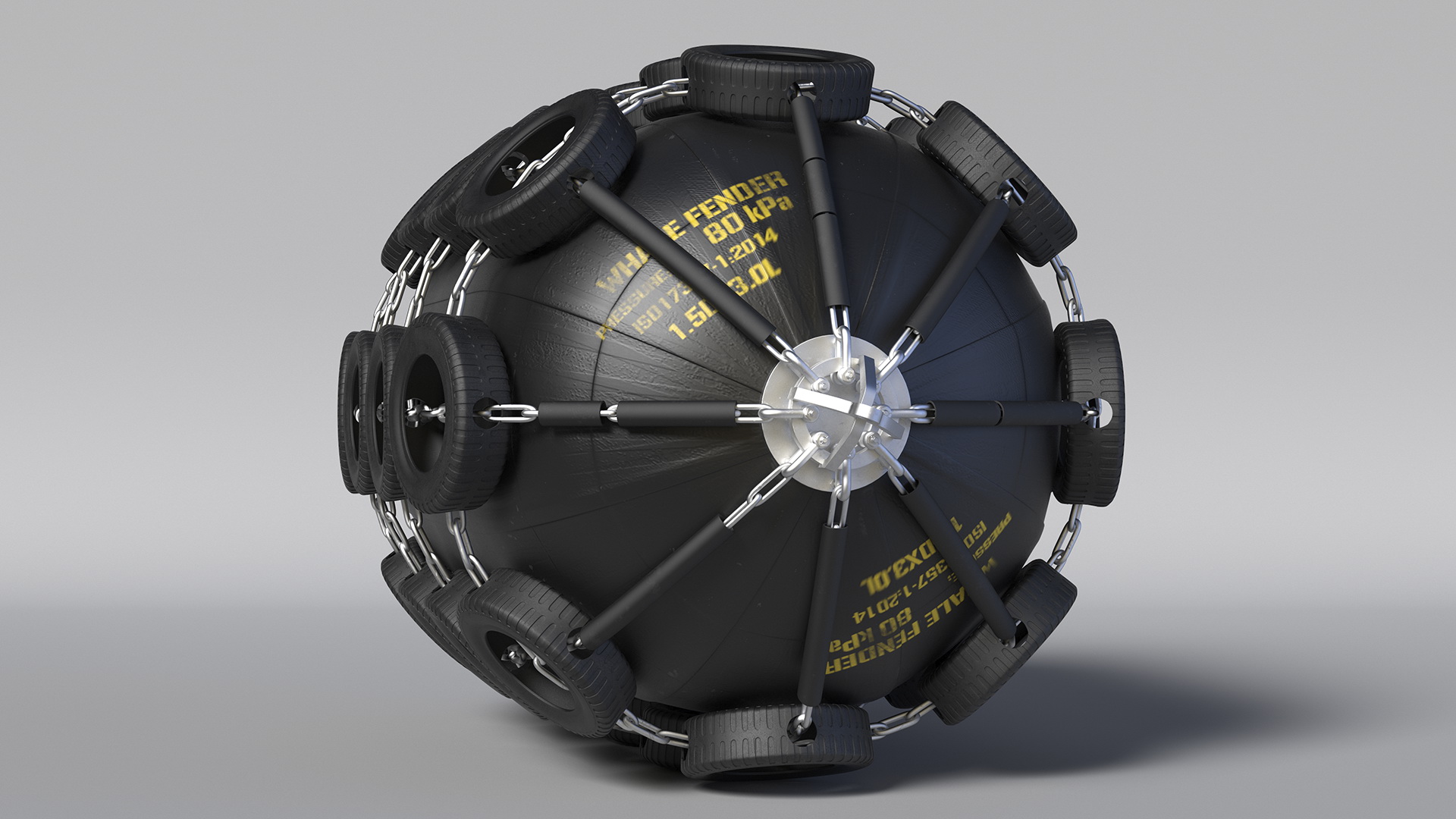 3D Rubber Pneumatic Ship Fender model