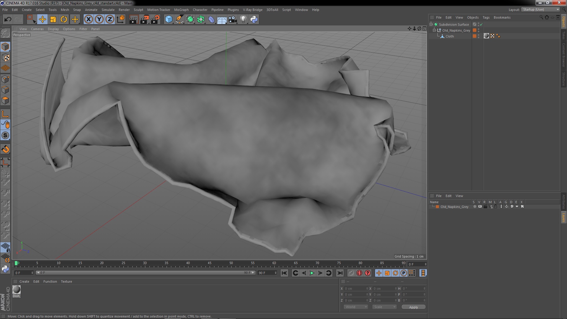 3D Old Napkins Grey