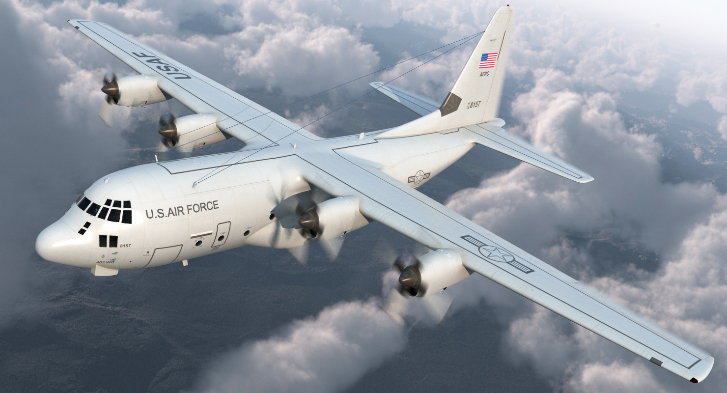 Lockheed C 130 Hercules US Military Transport Aircraft 3D model