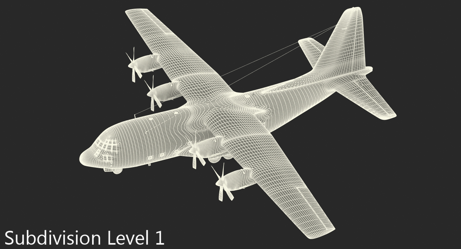 Lockheed C 130 Hercules US Military Transport Aircraft 3D model