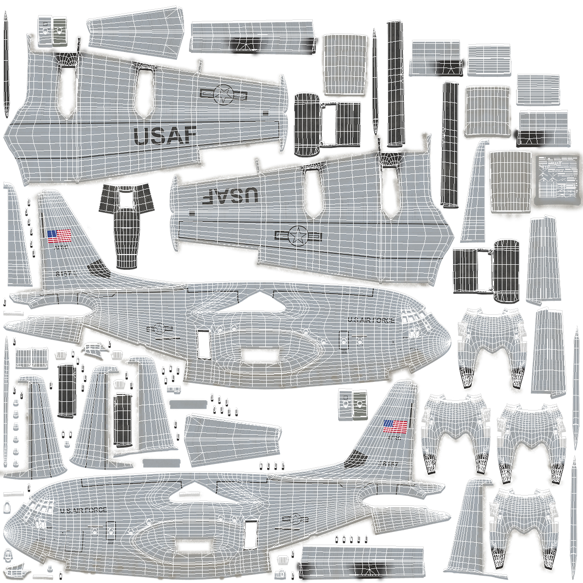 Lockheed C 130 Hercules US Military Transport Aircraft 3D model