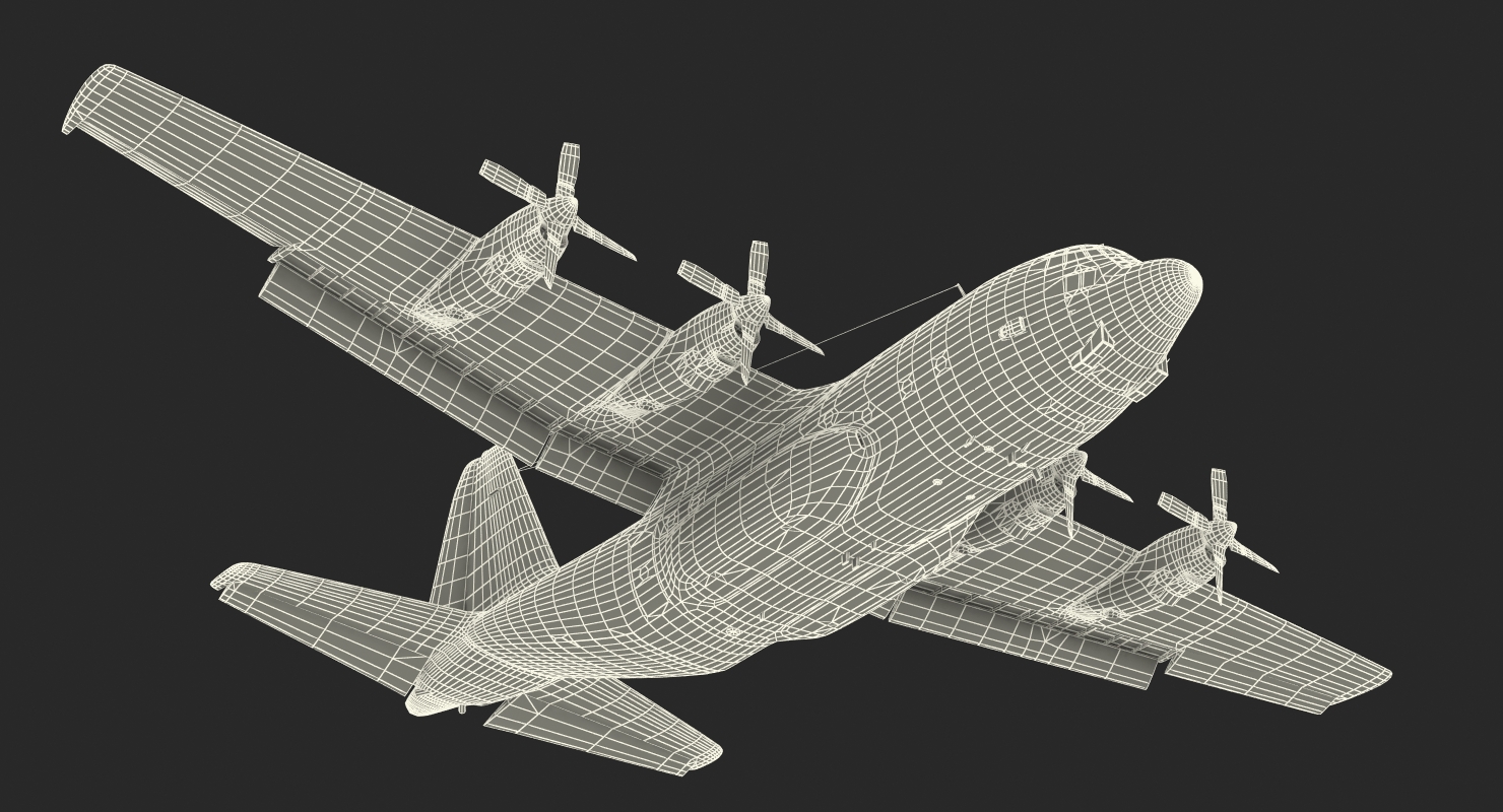 Lockheed C 130 Hercules US Military Transport Aircraft 3D model