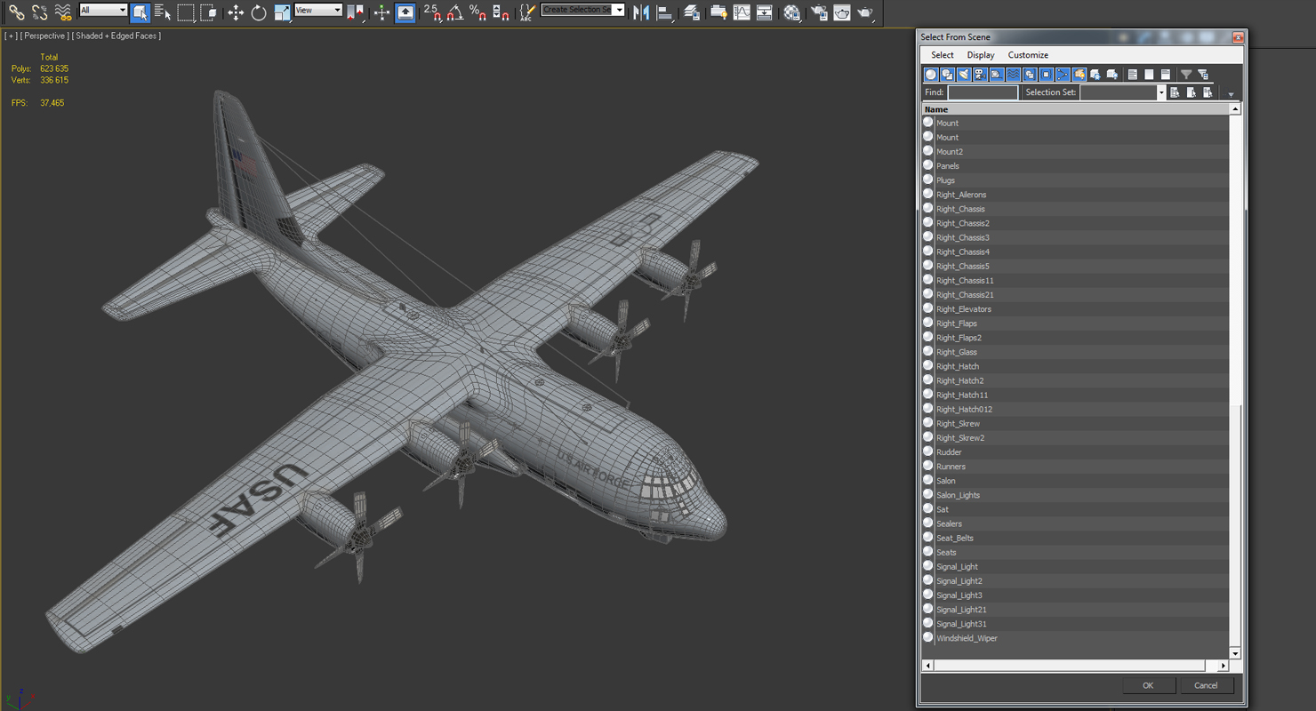 Lockheed C 130 Hercules US Military Transport Aircraft 3D model