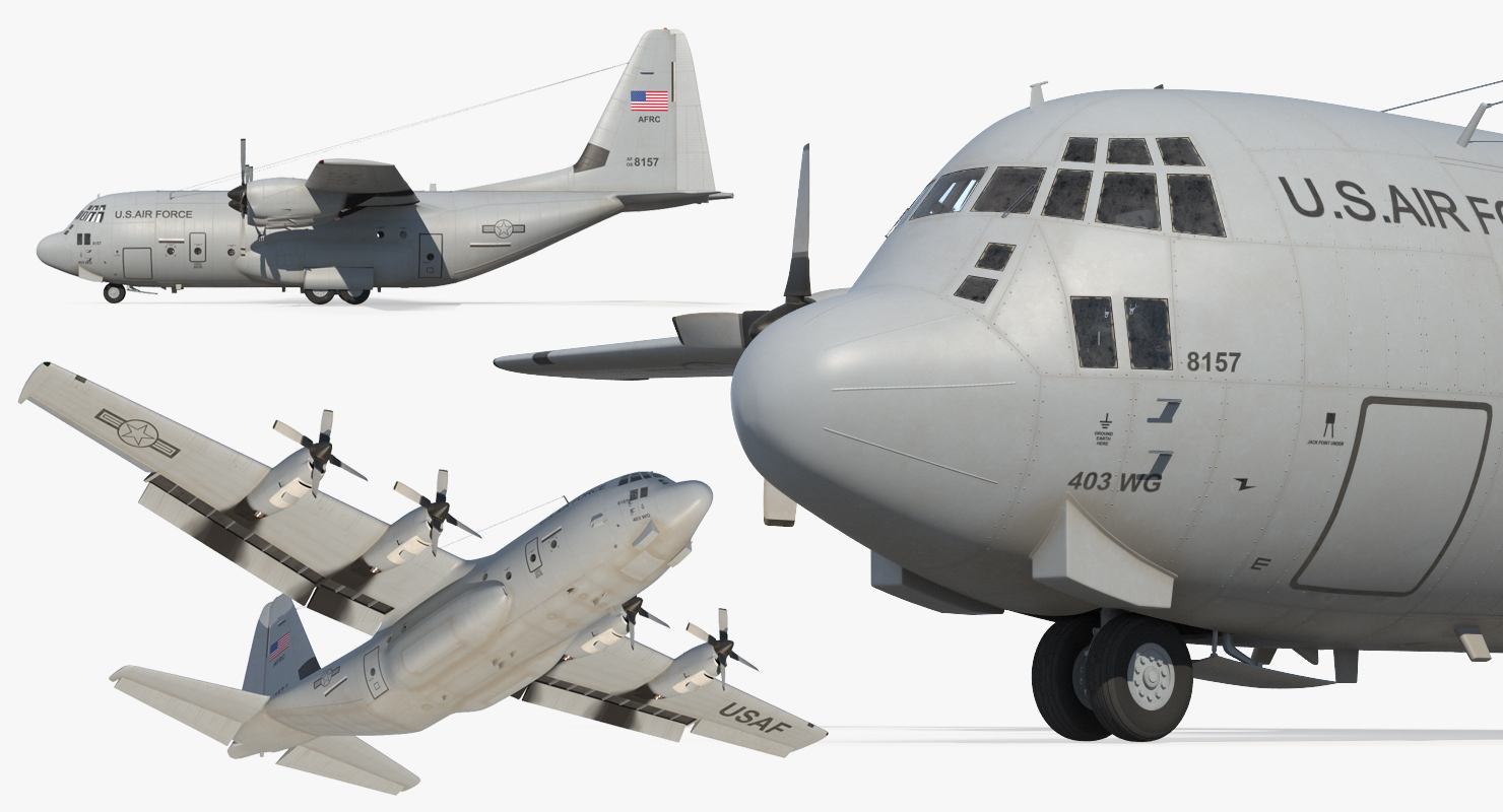 Lockheed C 130 Hercules US Military Transport Aircraft 3D model