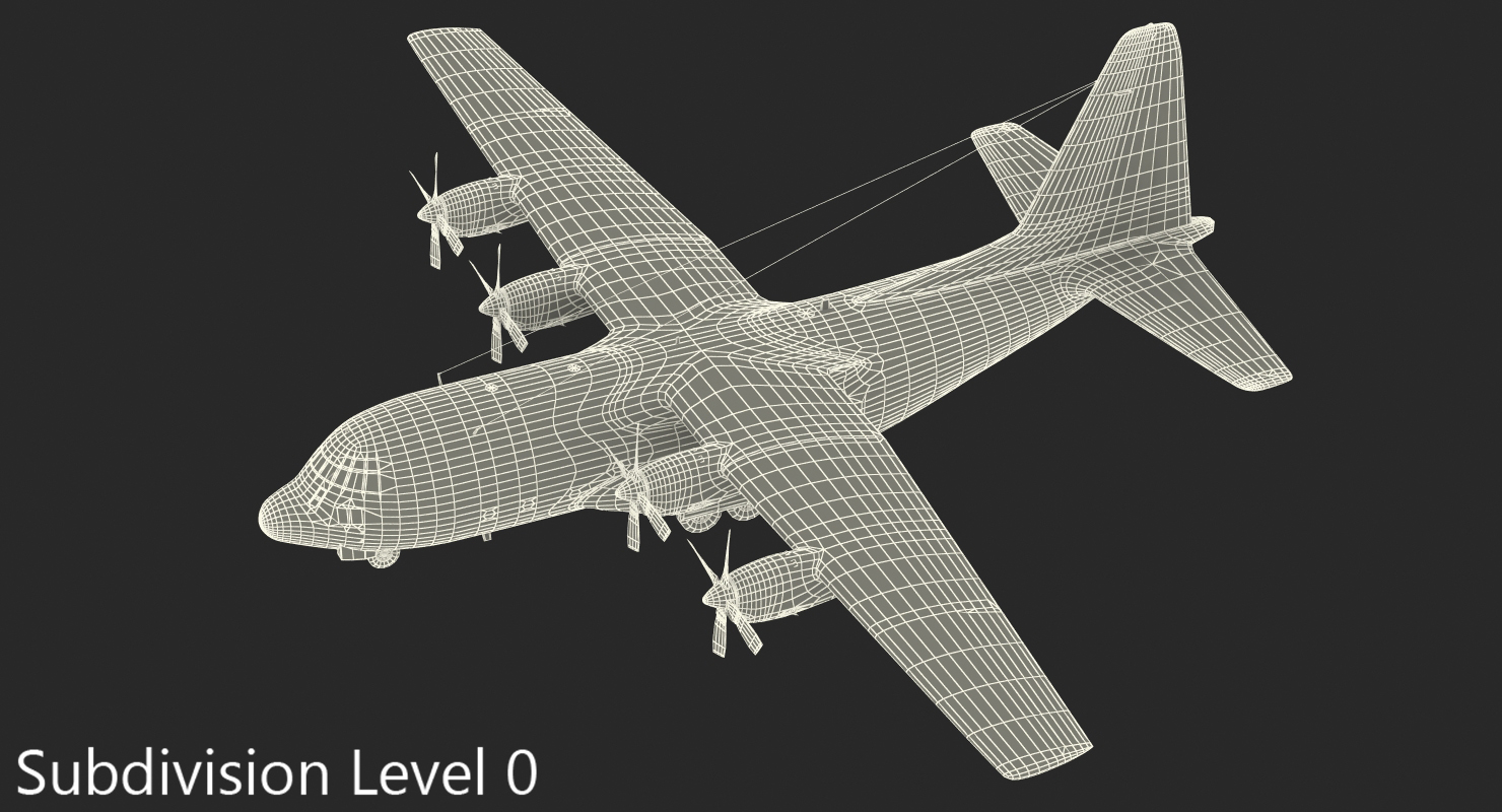 Lockheed C 130 Hercules US Military Transport Aircraft 3D model