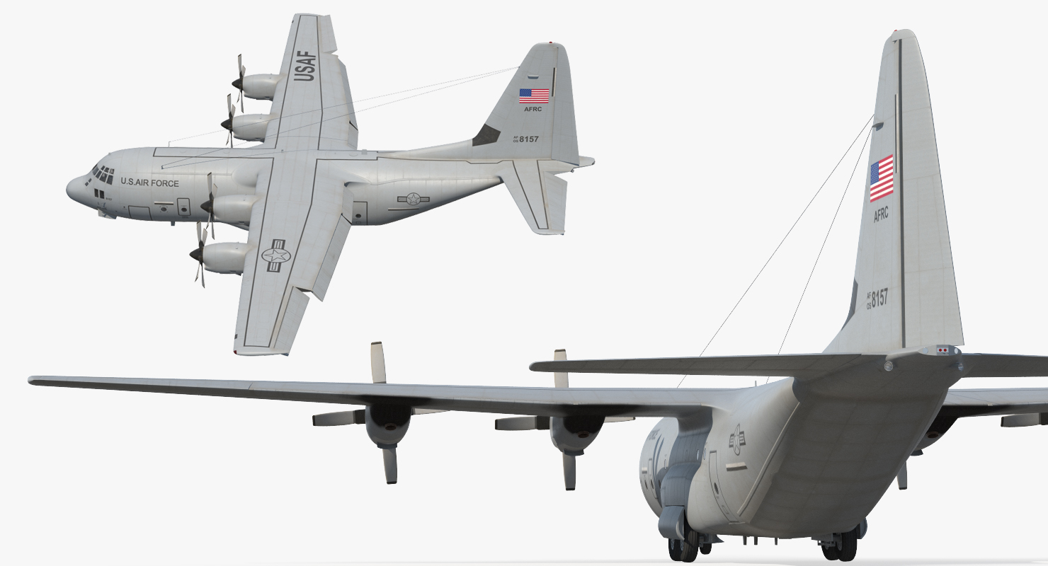 Lockheed C 130 Hercules US Military Transport Aircraft 3D model