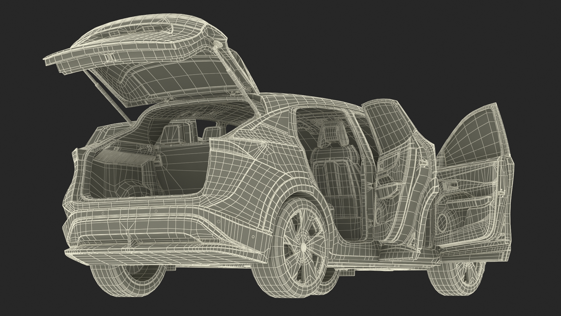 3D model Modern Electric SUV Black
