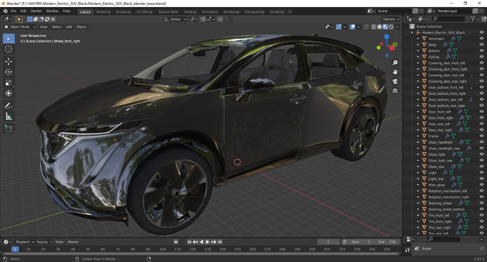 3D model Modern Electric SUV Black