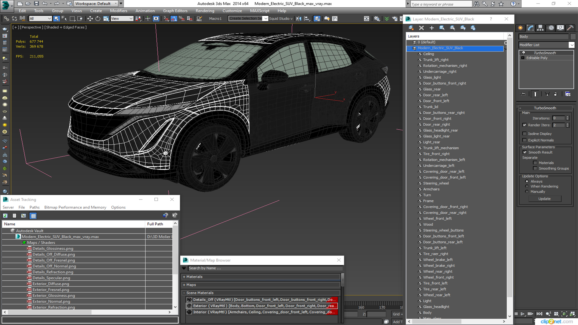 3D model Modern Electric SUV Black