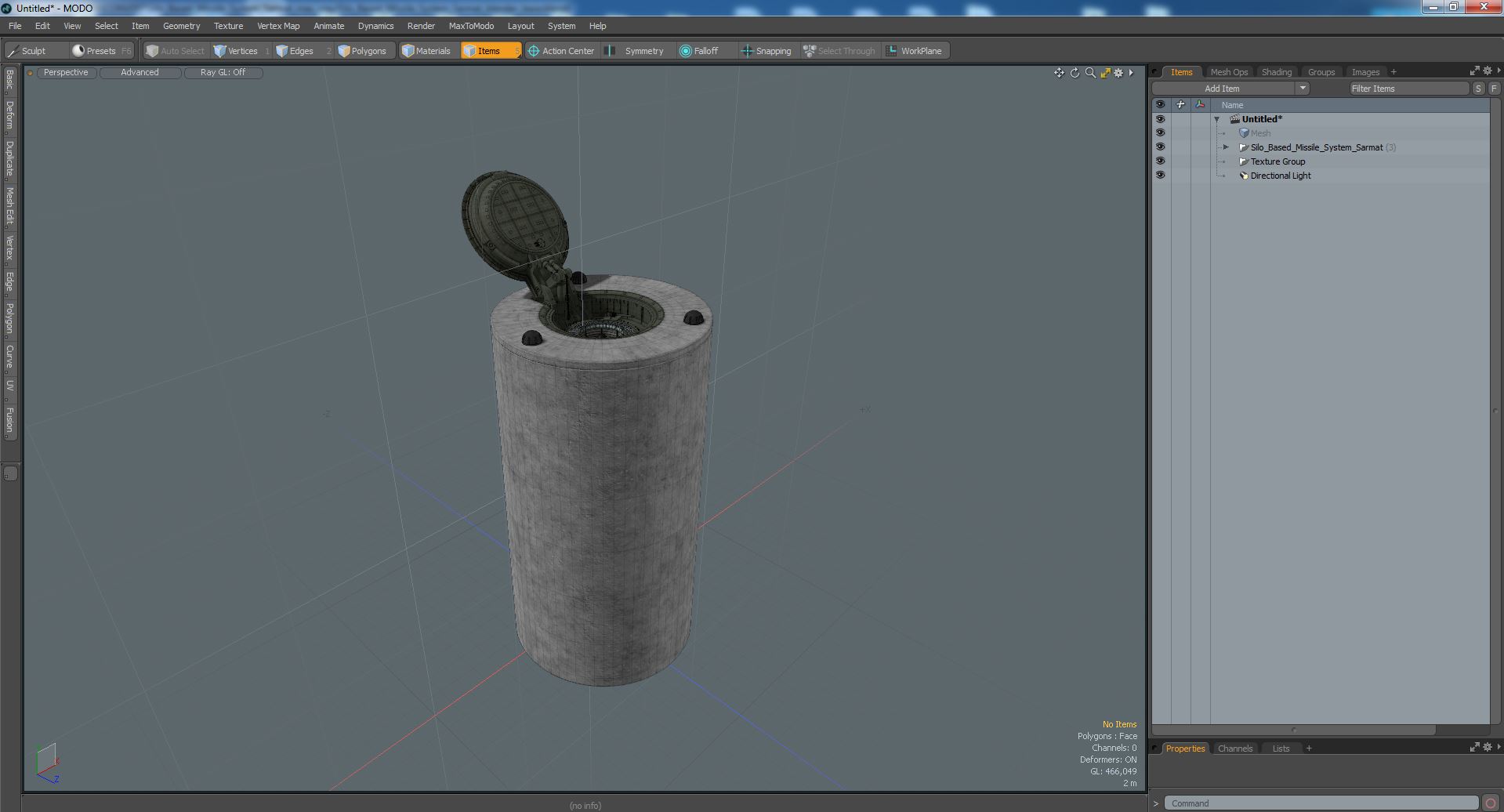 Silo Based Missile System Sarmat 3D