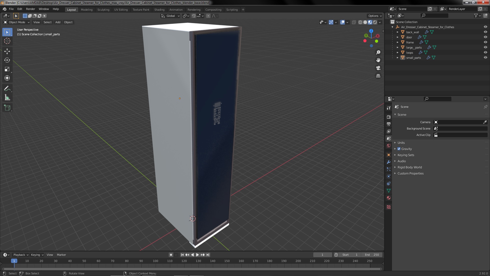 Air Dresser Cabinet Steamer for Clothes 3D model