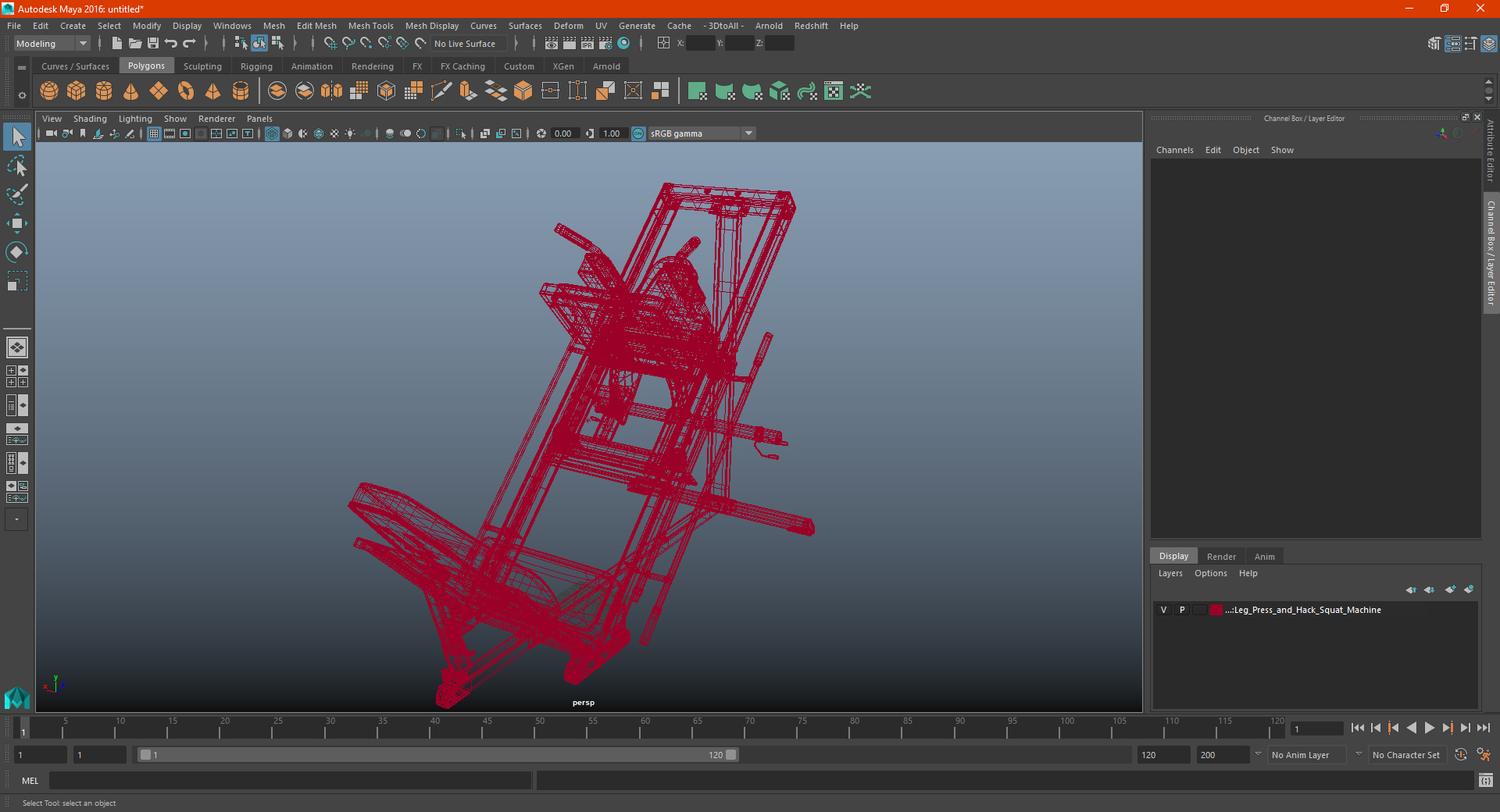 Leg Press and Hack Squat Machine 3D