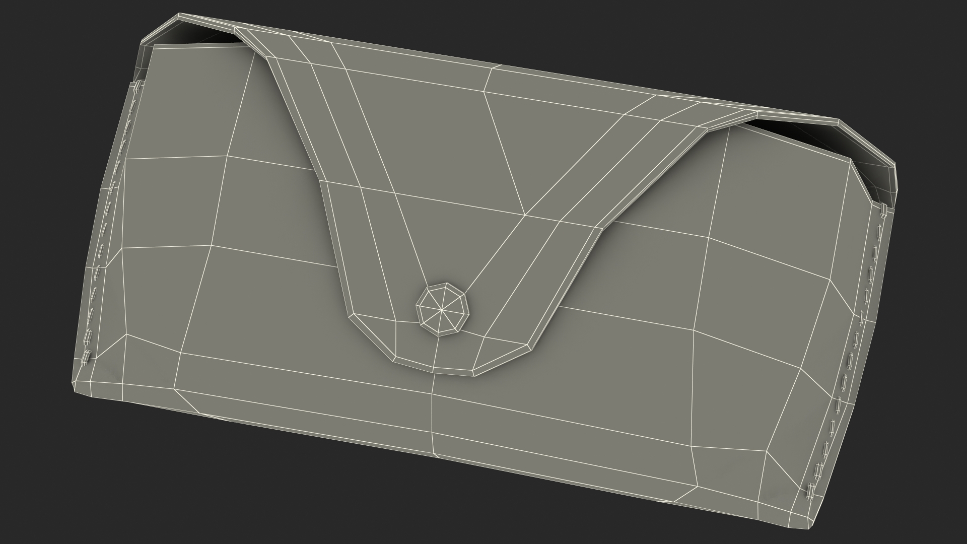 3D model Leather Sunglasses Case Closed Blue