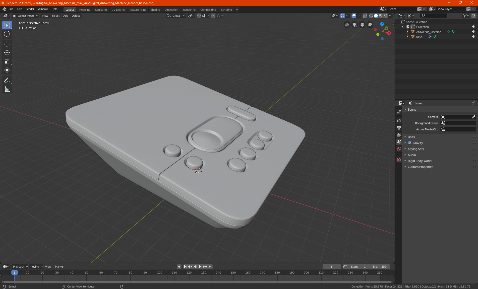 3D model Digital Answering Machine