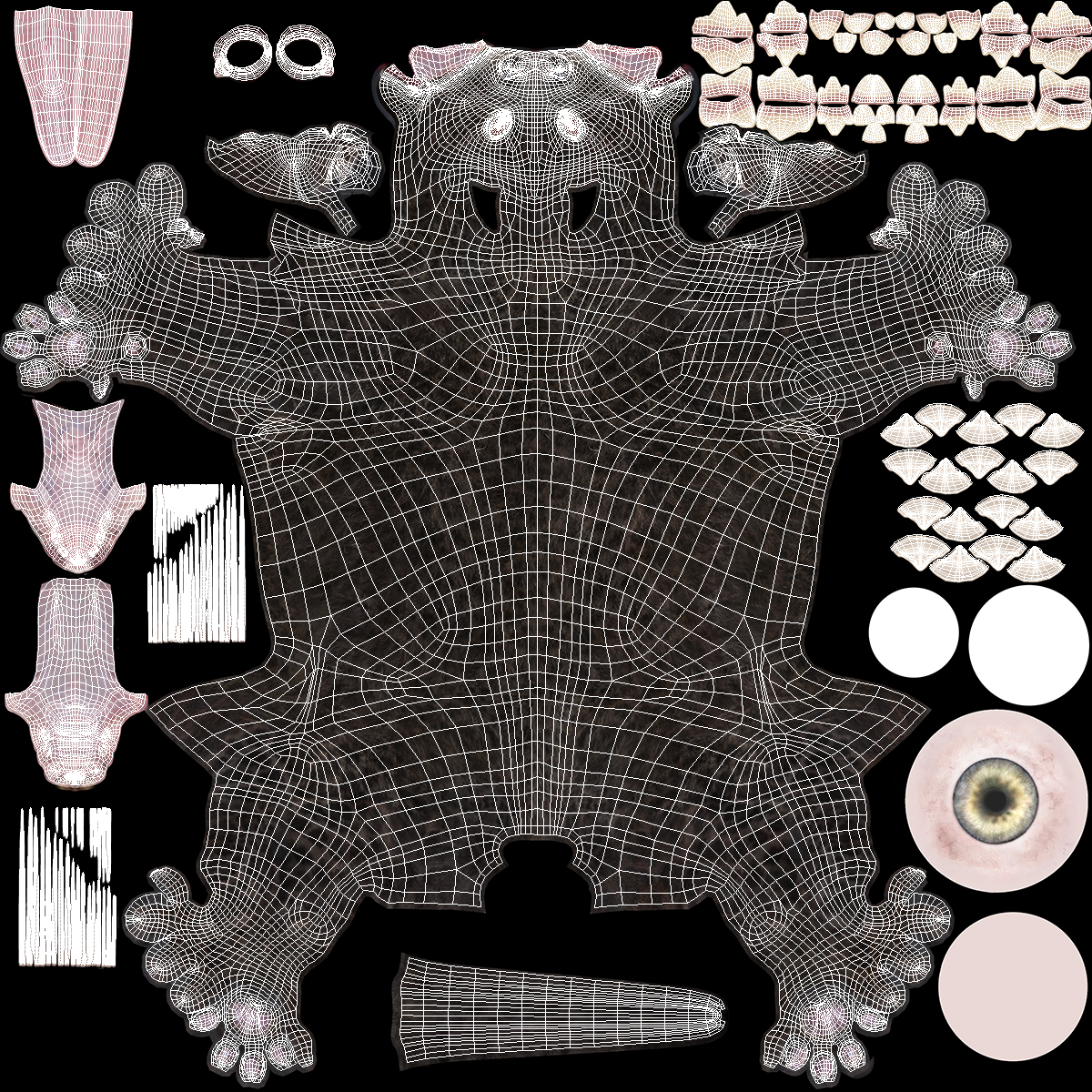 3D Panther Cub Lying Down Fur