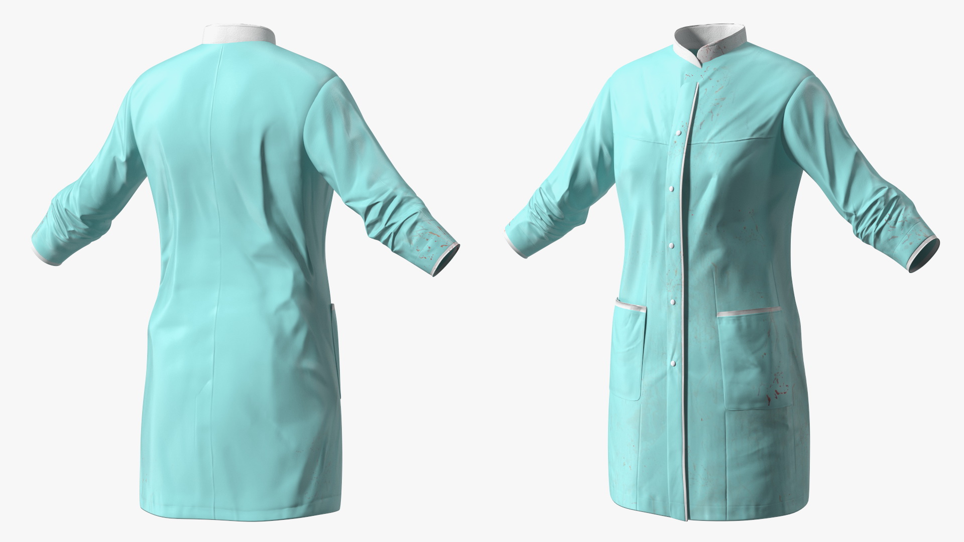 Female Doctor Coat Blood Stained 3D