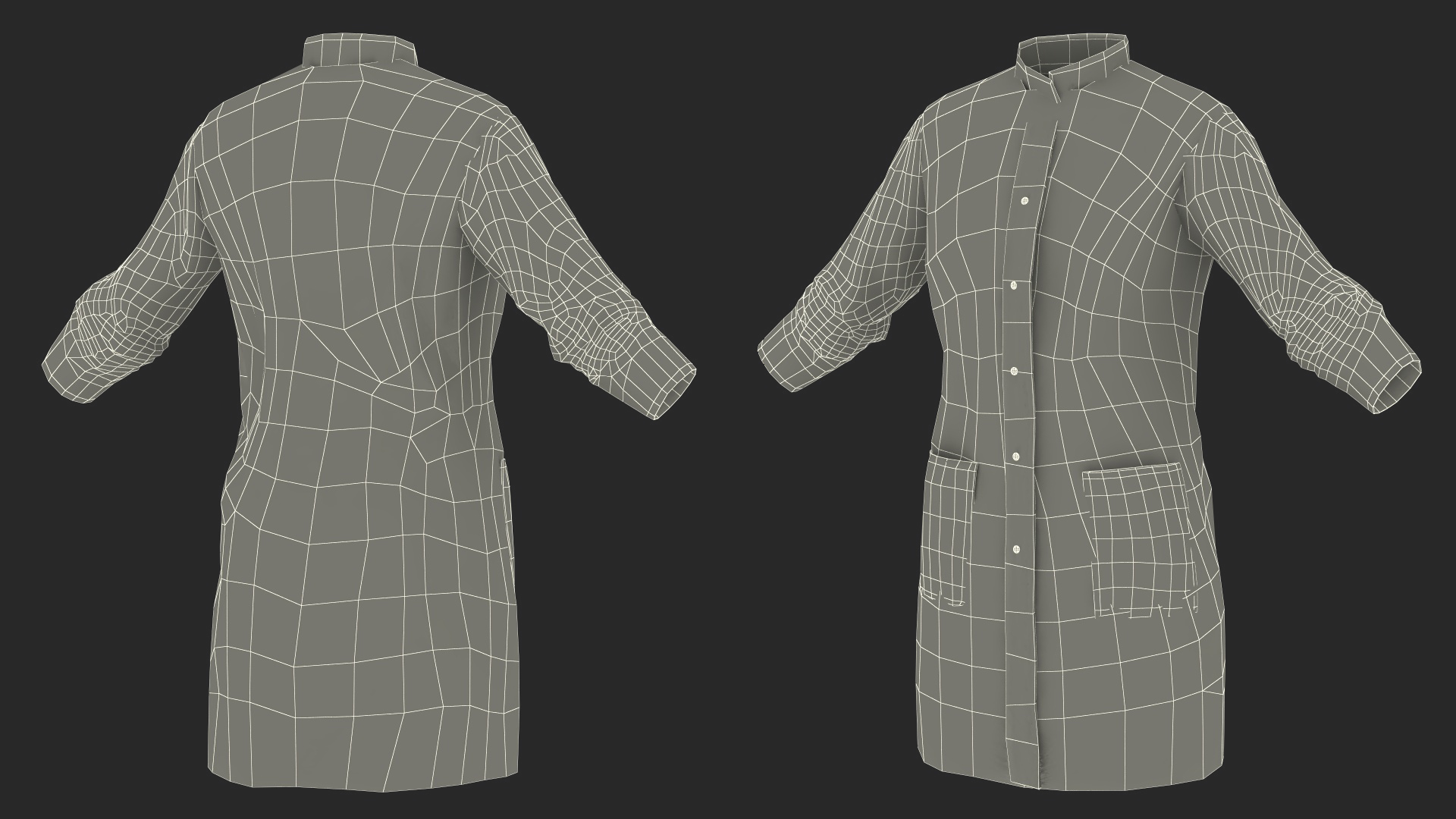 Female Doctor Coat Blood Stained 3D