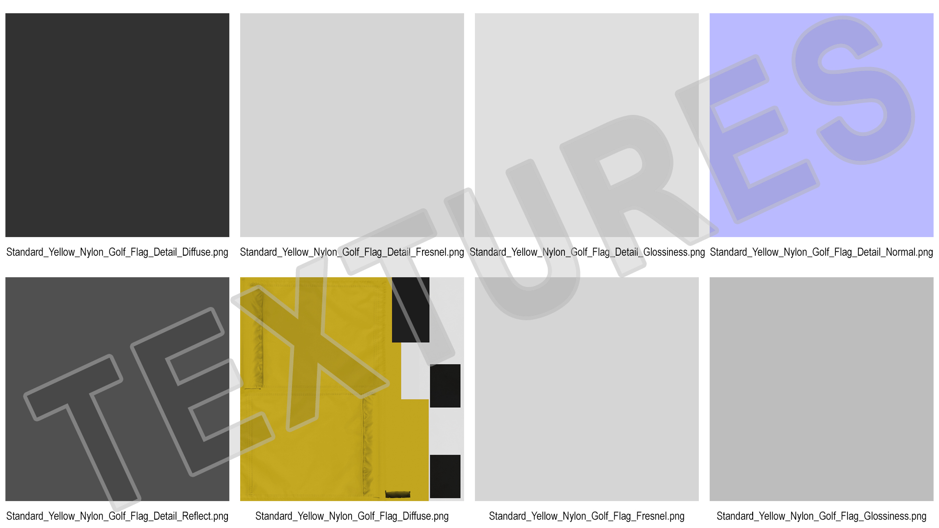 3D Standard Yellow Nylon Golf Flag