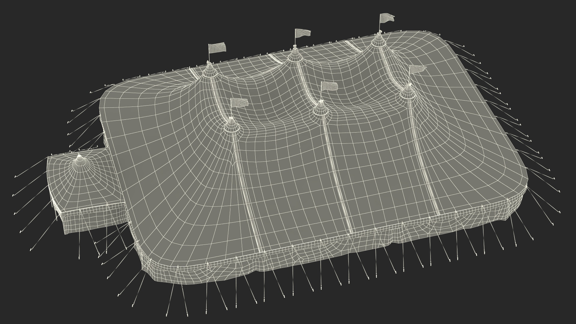 3D model Circus Tent Dark Red