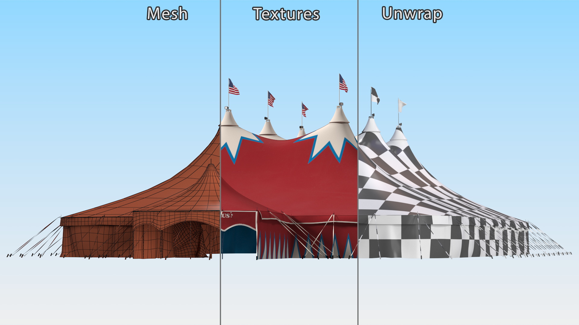 3D model Circus Tent Dark Red