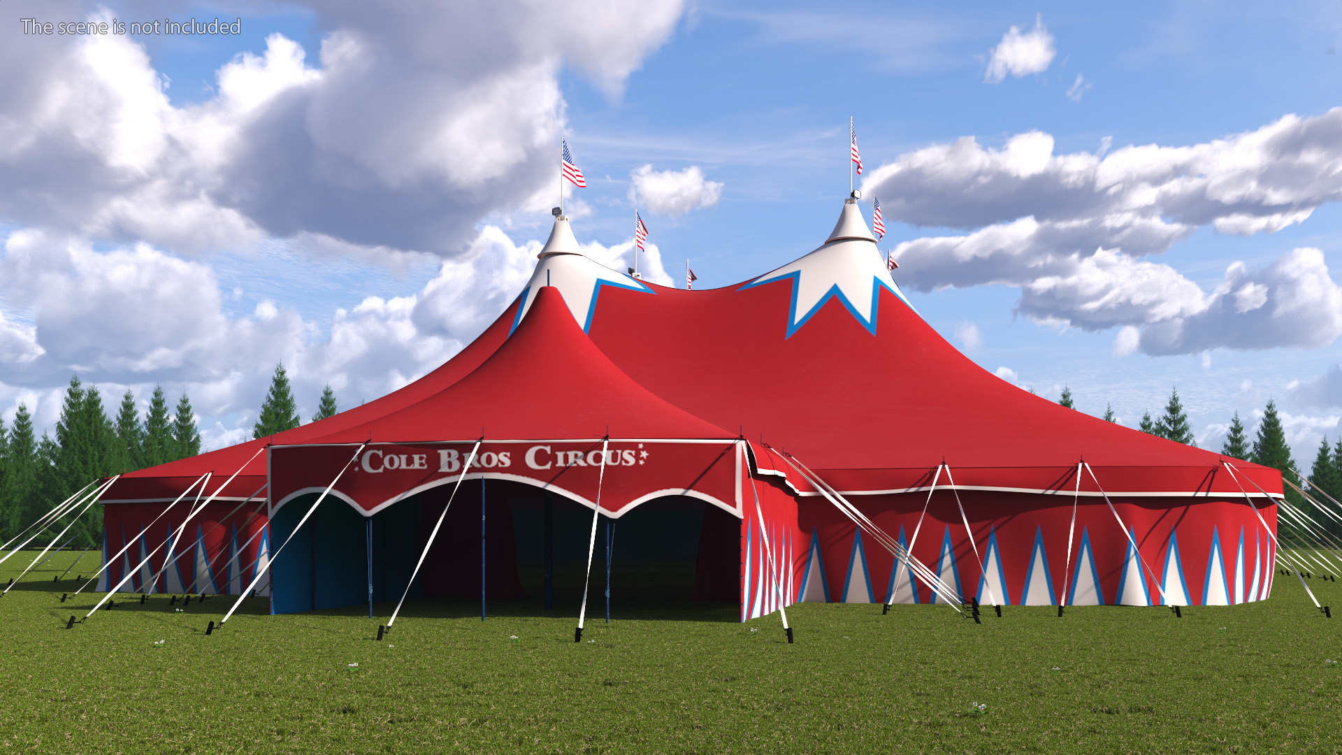 3D model Circus Tent Dark Red