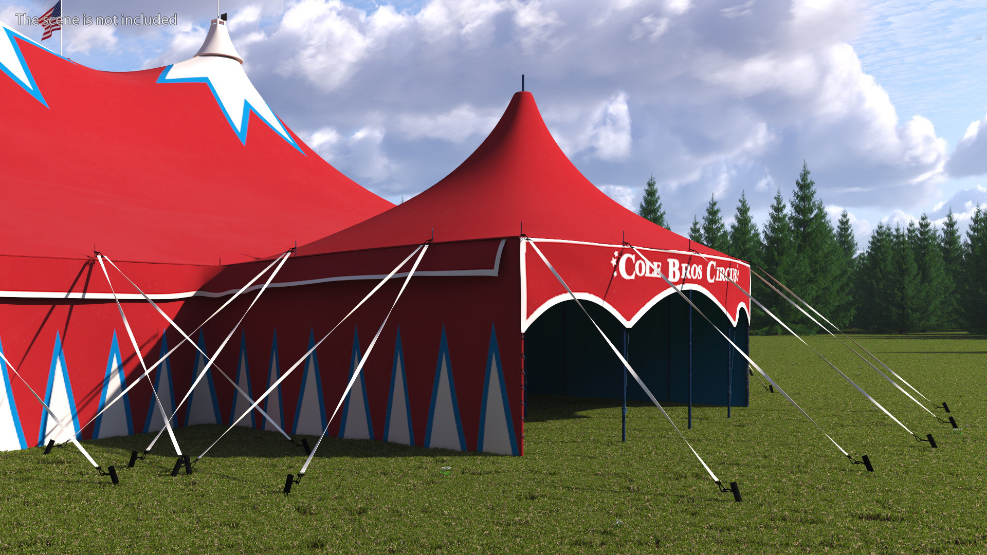 3D model Circus Tent Dark Red