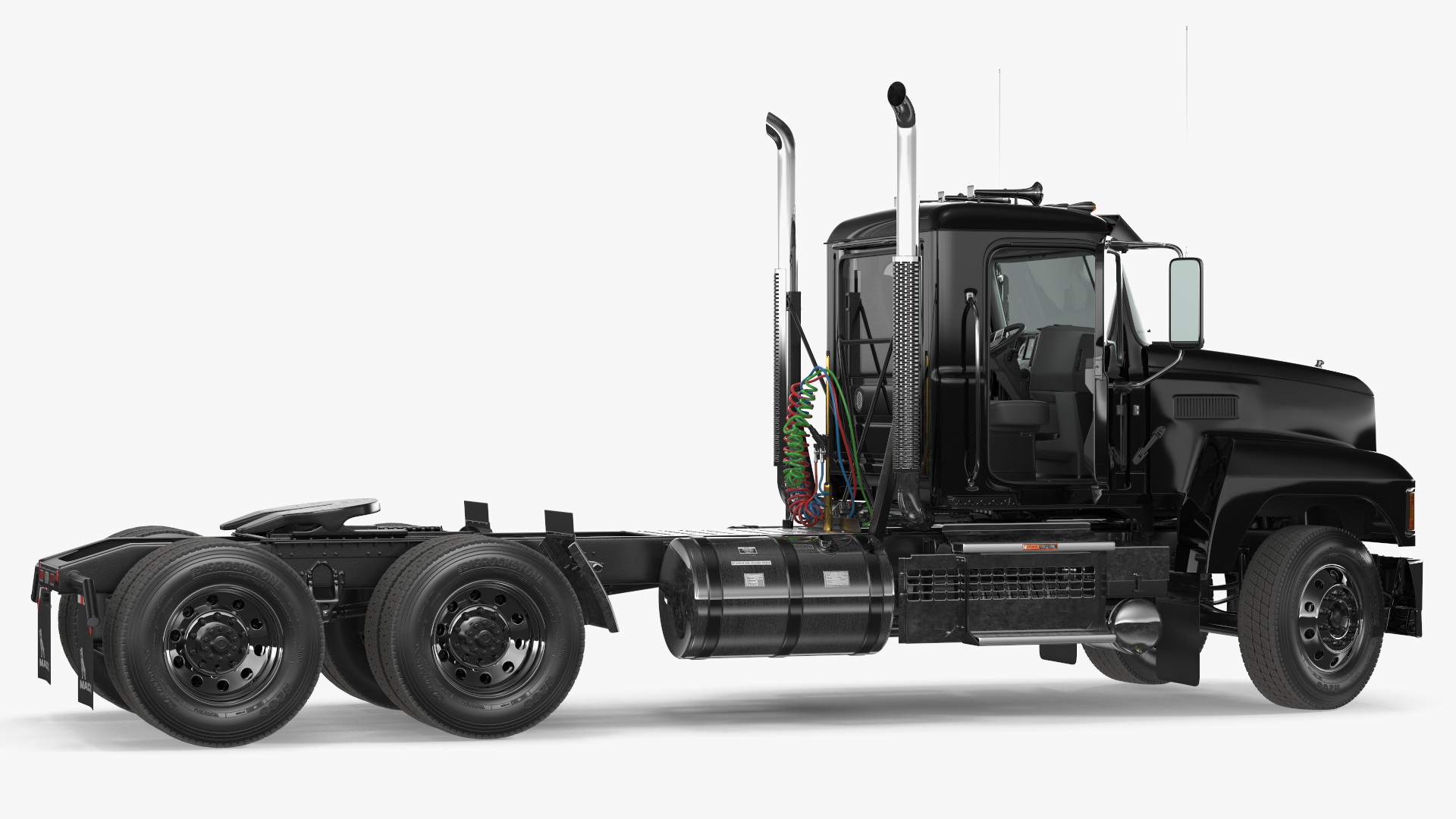 Mack Commercial Truck Black Rigged 3D model